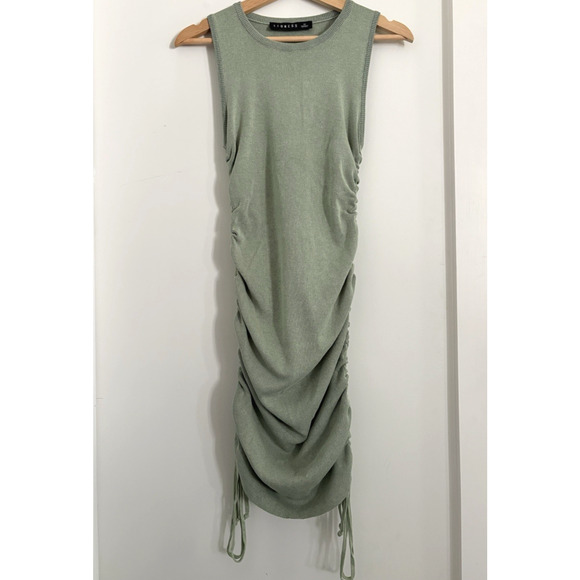 LIONESS Military Minds Ruched Bodycon Mini Dress Sz M Green Party Going Out Club - Picture 7 of 11